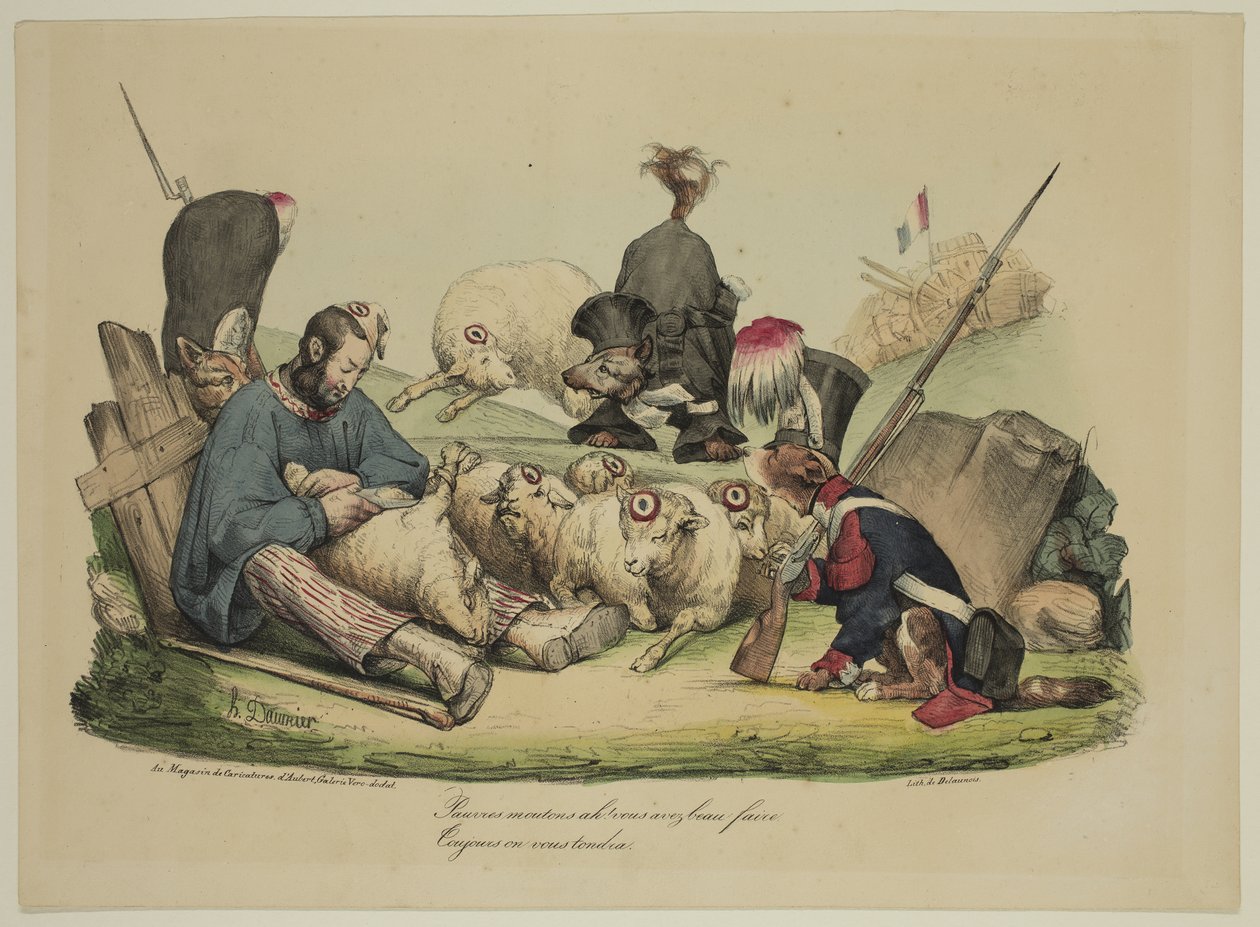 Stakkars sau Ah! Uansett hva du gjør ... vi vil alltid klippe deg av Honoré Daumier