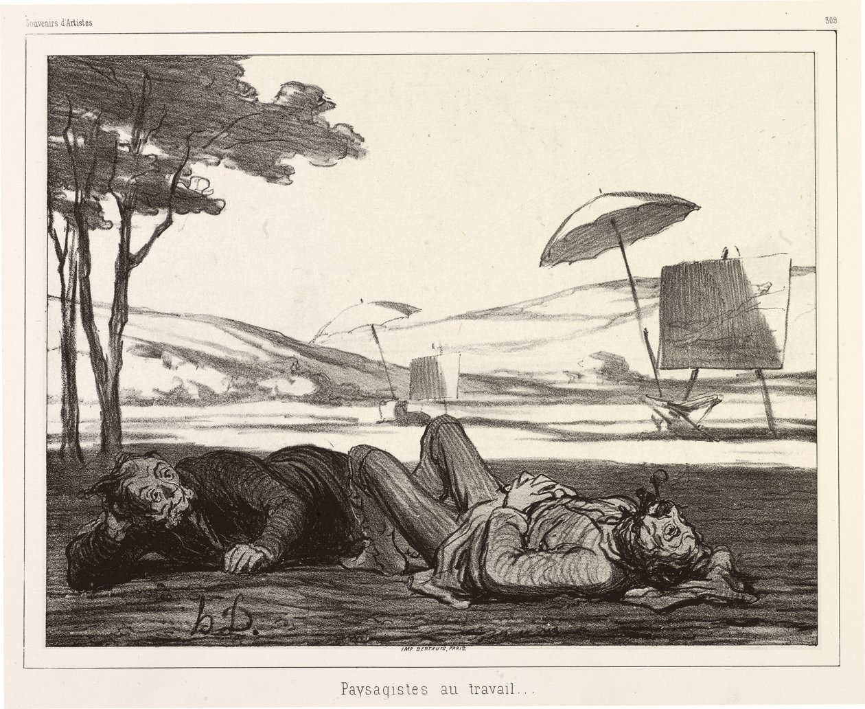 Landskapskunstnere i arbeid av Honoré Daumier