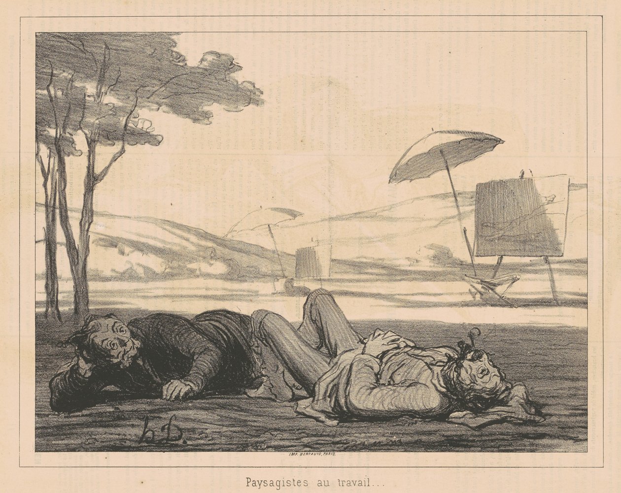 Landskapskunstnere i arbeid av Honoré Daumier
