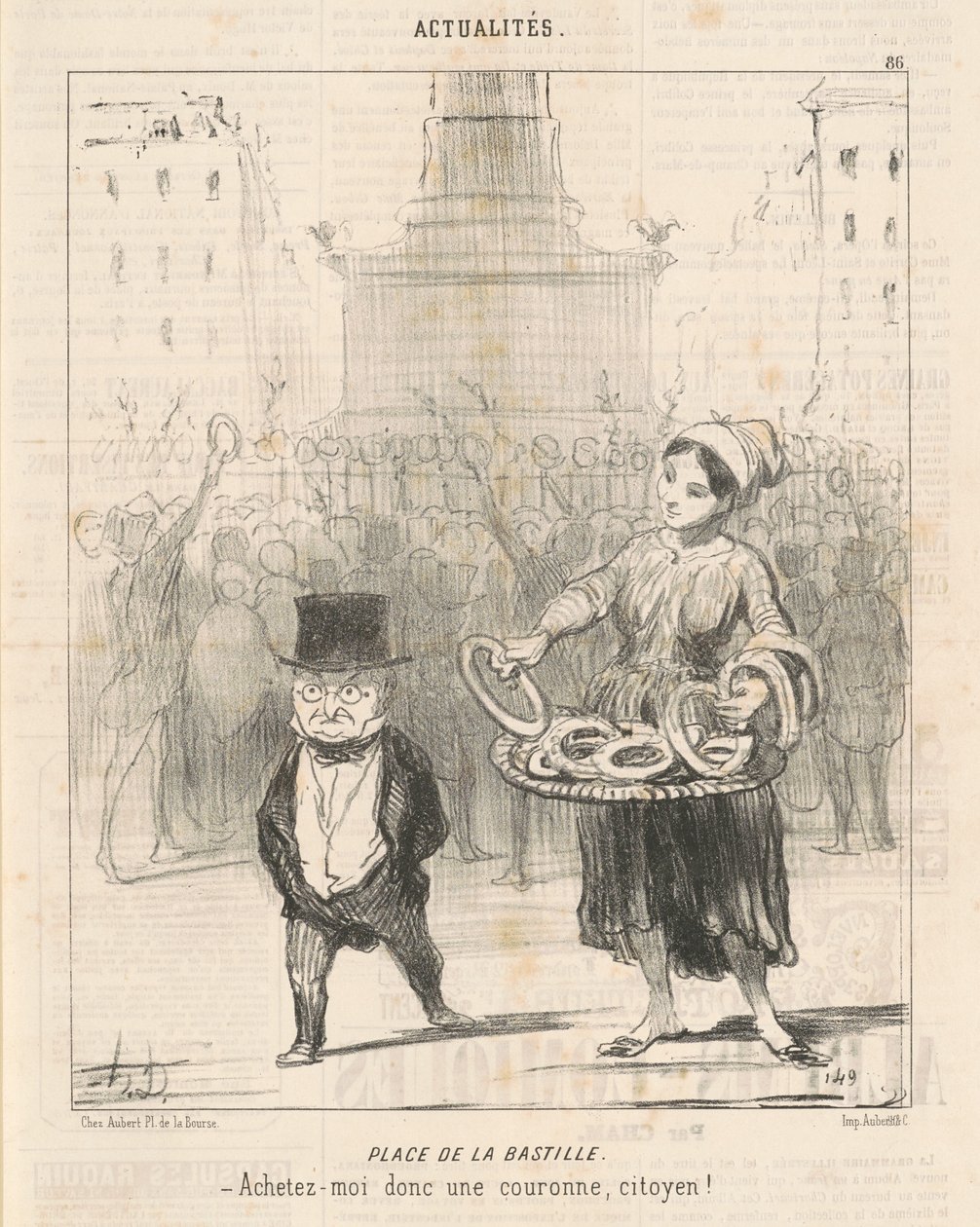 Bastilles plass av Honoré Daumier