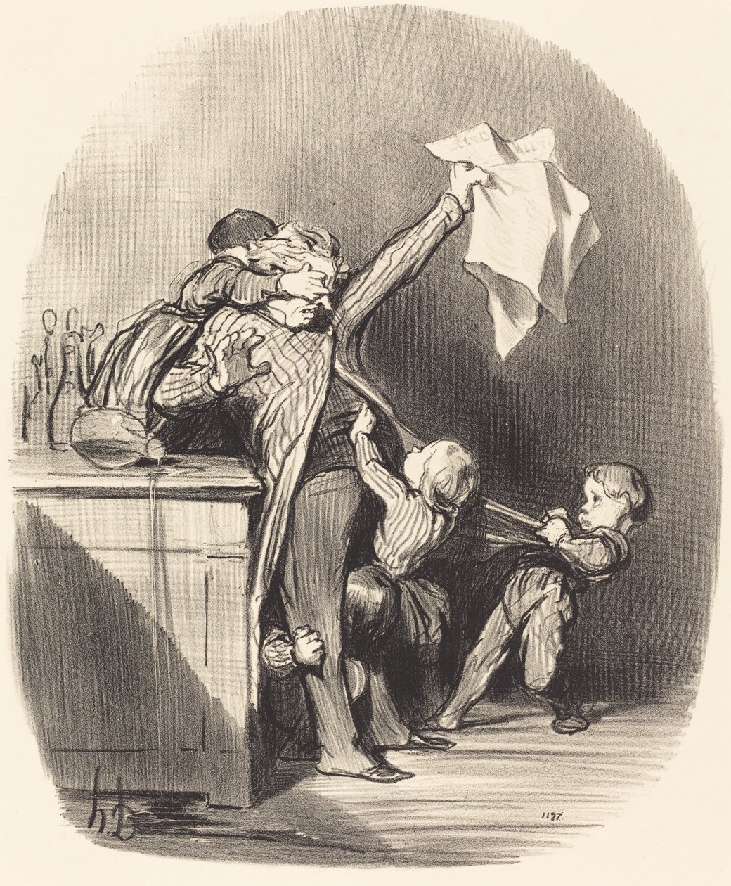 Gleden ved farskap av Honoré Daumier
