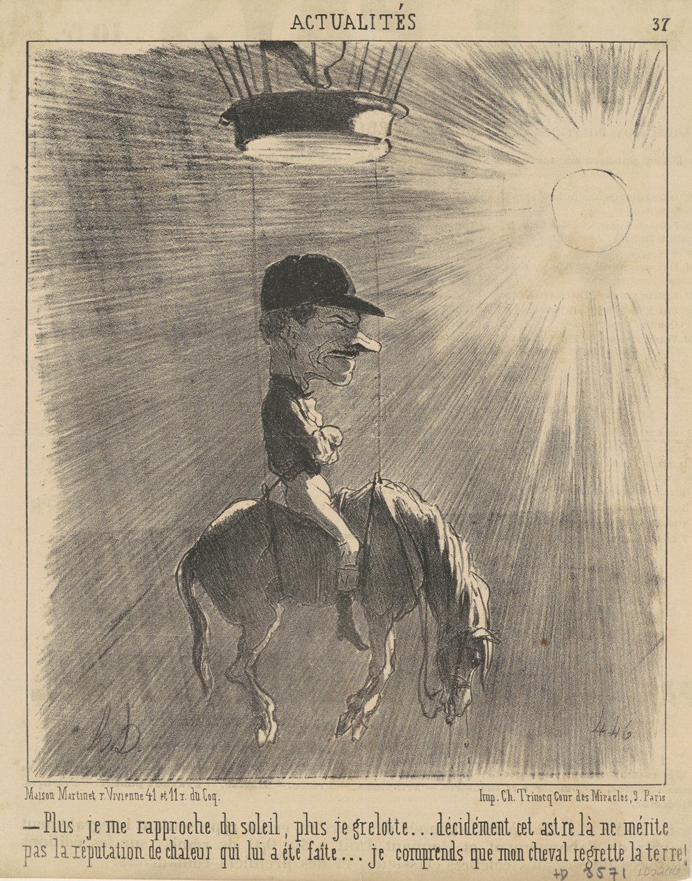 Jo nærmere jeg kommer solen... av Honoré Daumier