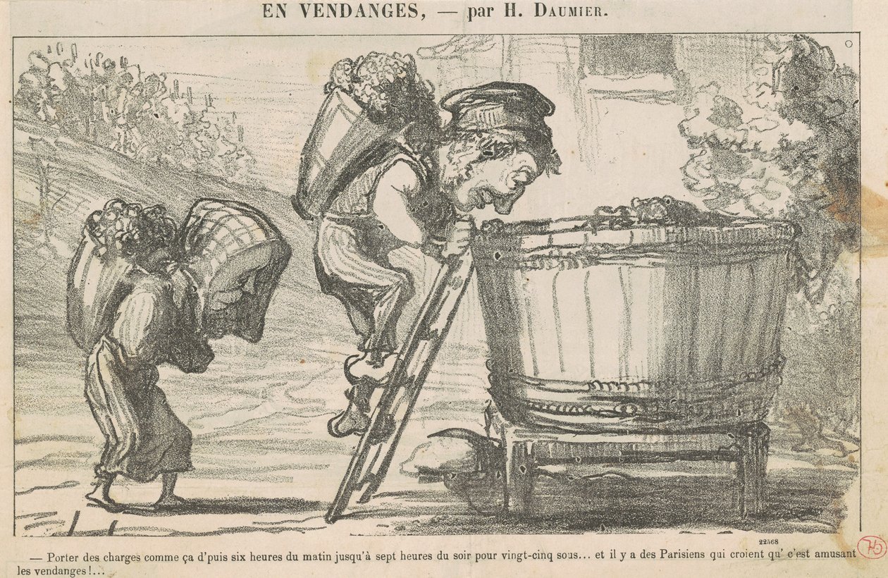Bærer sånne laster, da klokken seks... av Honoré Daumier