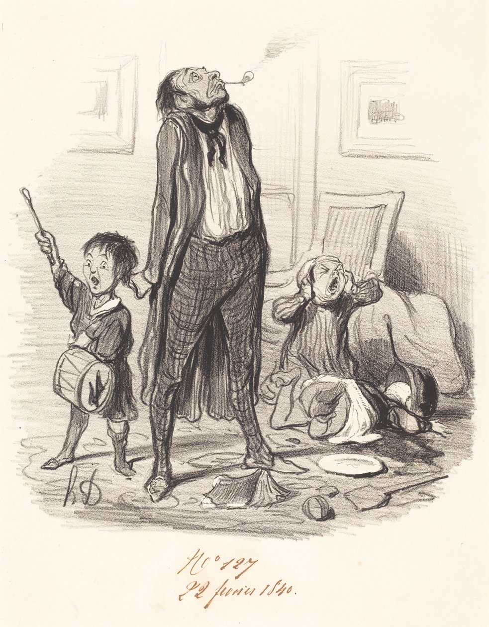 Klassisk poet som komponerer en eklog... av Honoré Daumier