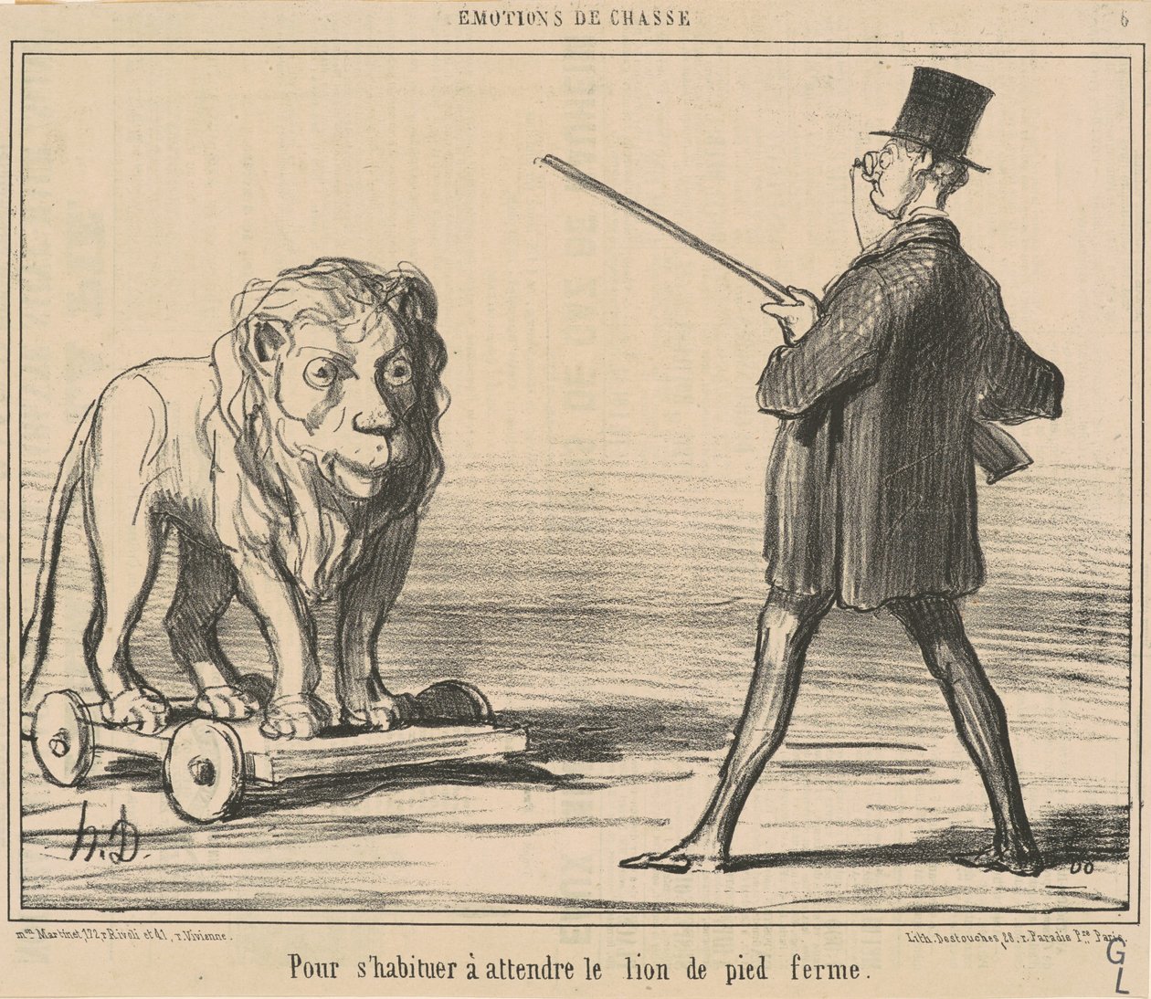 For at innbyggeren skal vente på løven... av Honoré Daumier