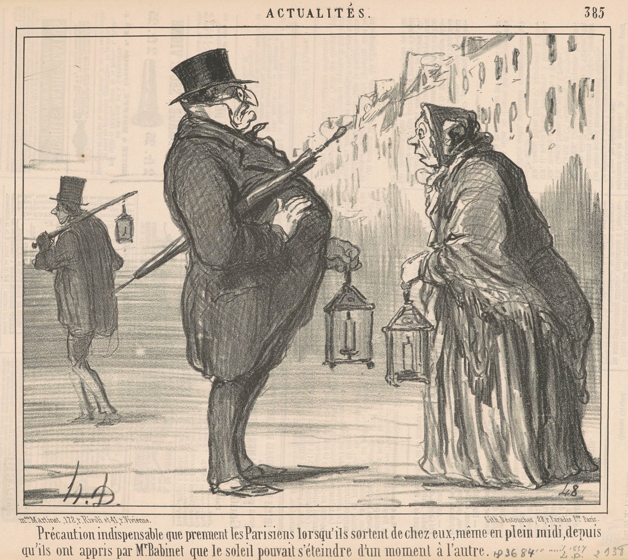 Nødvendige forholdsregler som parisere tar... av Honoré Daumier