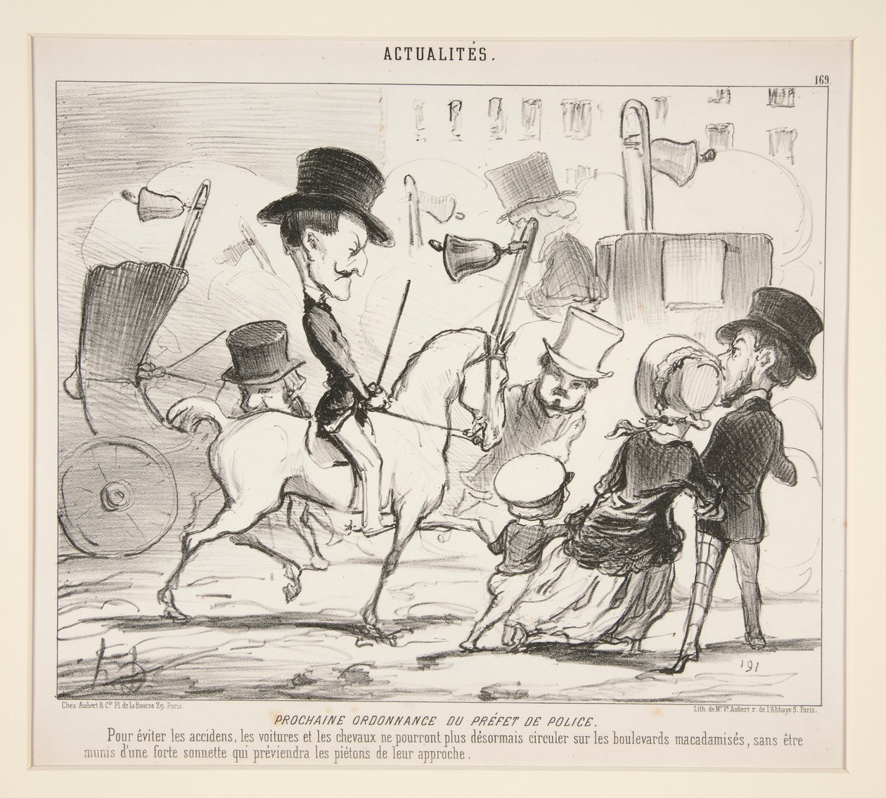 Neste orden fra politiprefekten. (For å unngå ulykker av Honoré Daumier