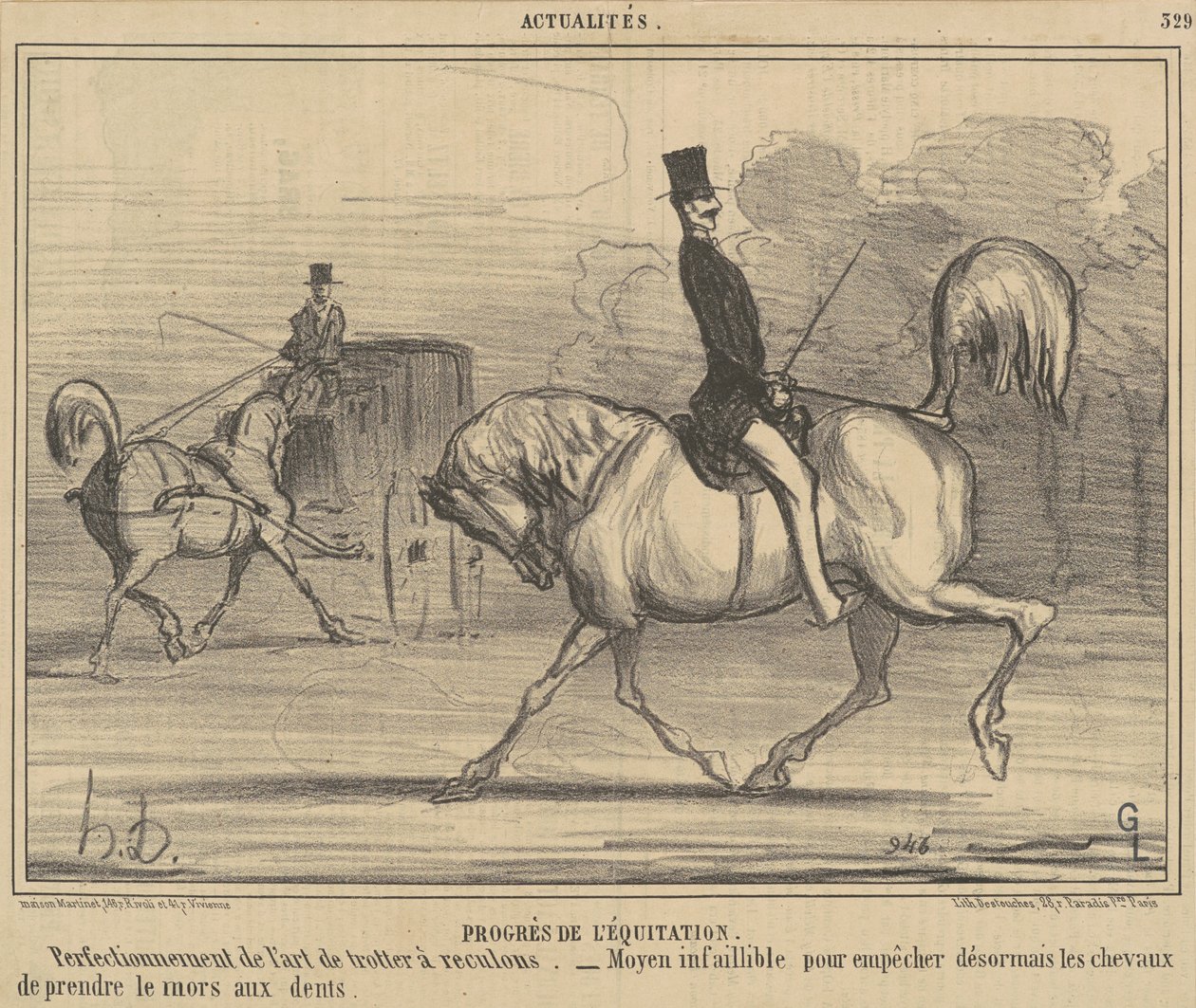 Horsemanship fremgang av Honoré Daumier