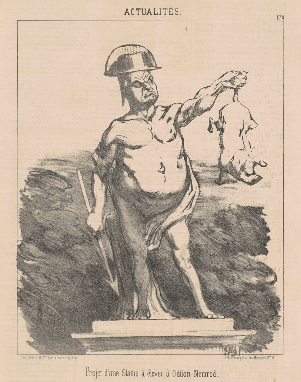 Prosjekt for en statue ... ved Odilon-Nimrod av Honoré Daumier