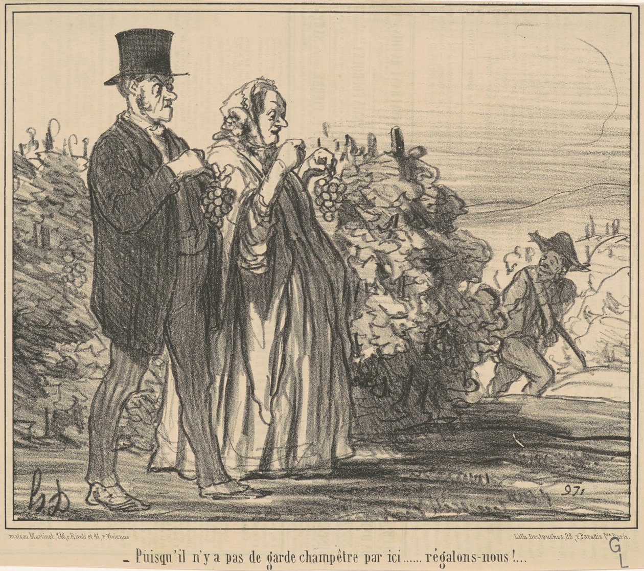 Siden det ikke er noen landlig vakt... av Honoré Daumier