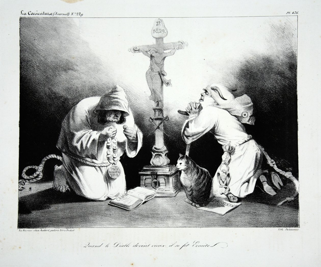 Da djevelen ble gammel, ble han en eremitt, pub. 1835 av Honoré Daumier