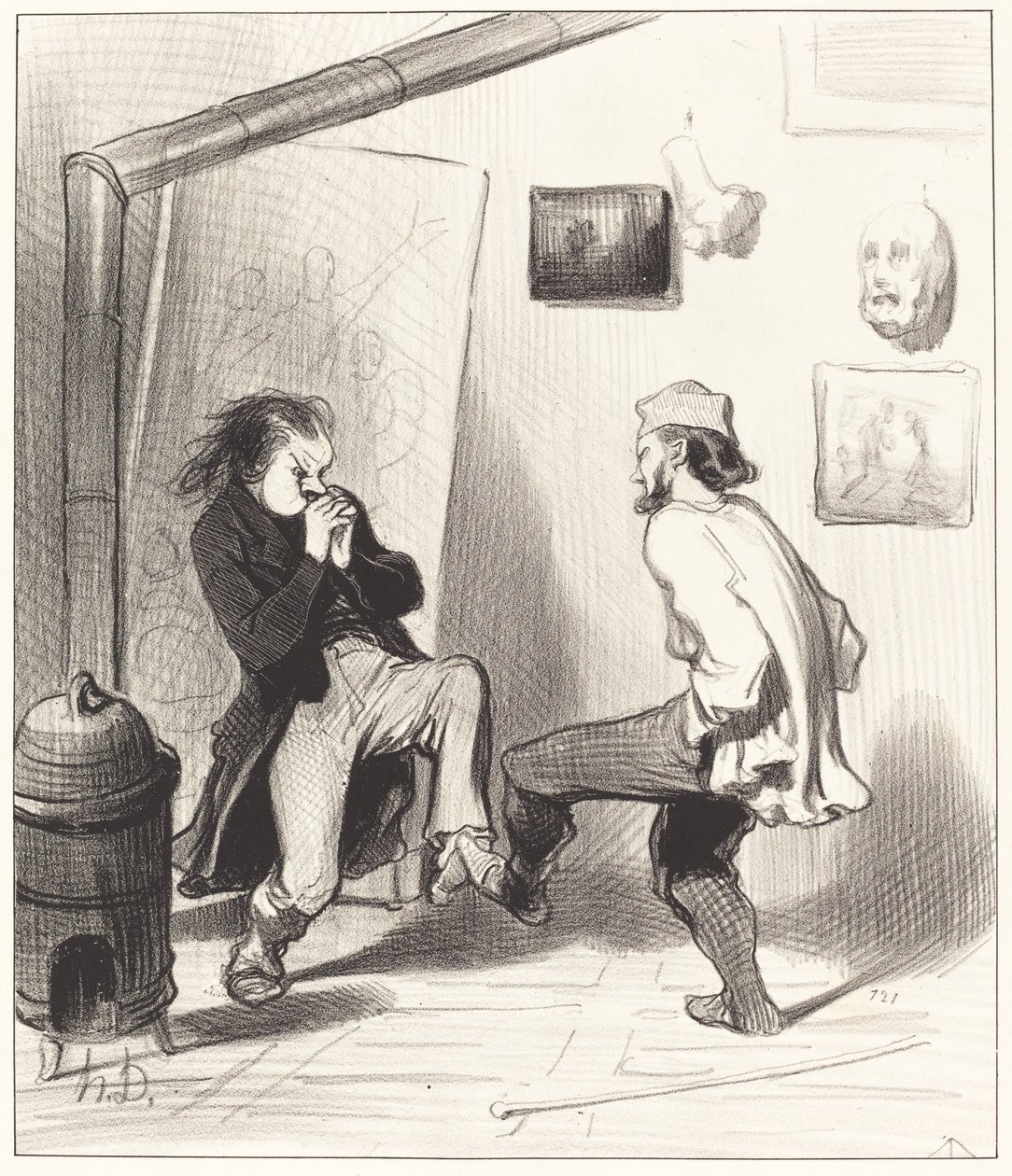 Da vi brente hans siste staffeli! av Honoré Daumier