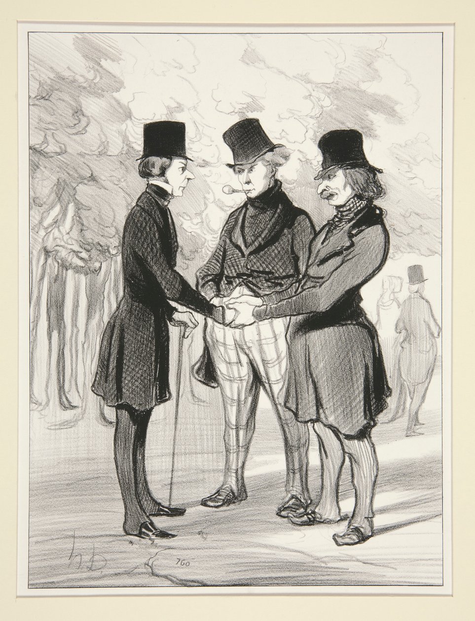 for et hyggelig møte av Honoré Daumier