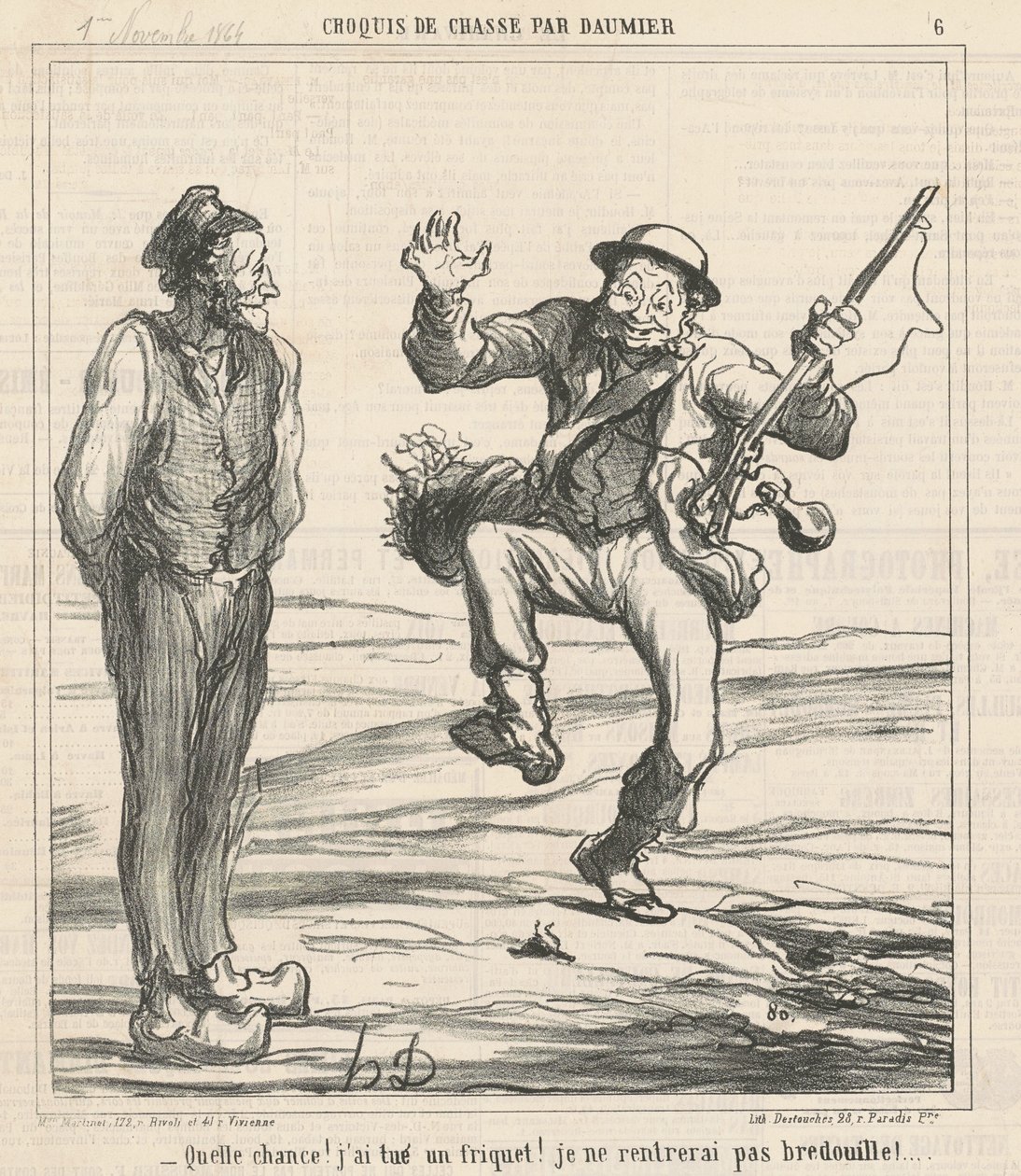 Hvilken lykke! Jeg drepte en freak! av Honoré Daumier