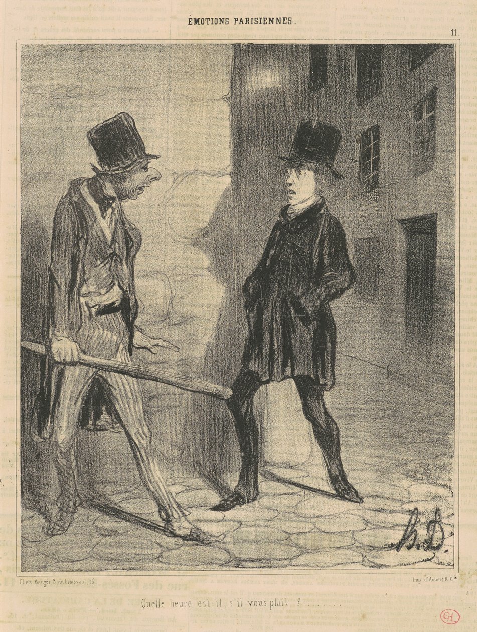Hva er klokka?... av Honoré Daumier