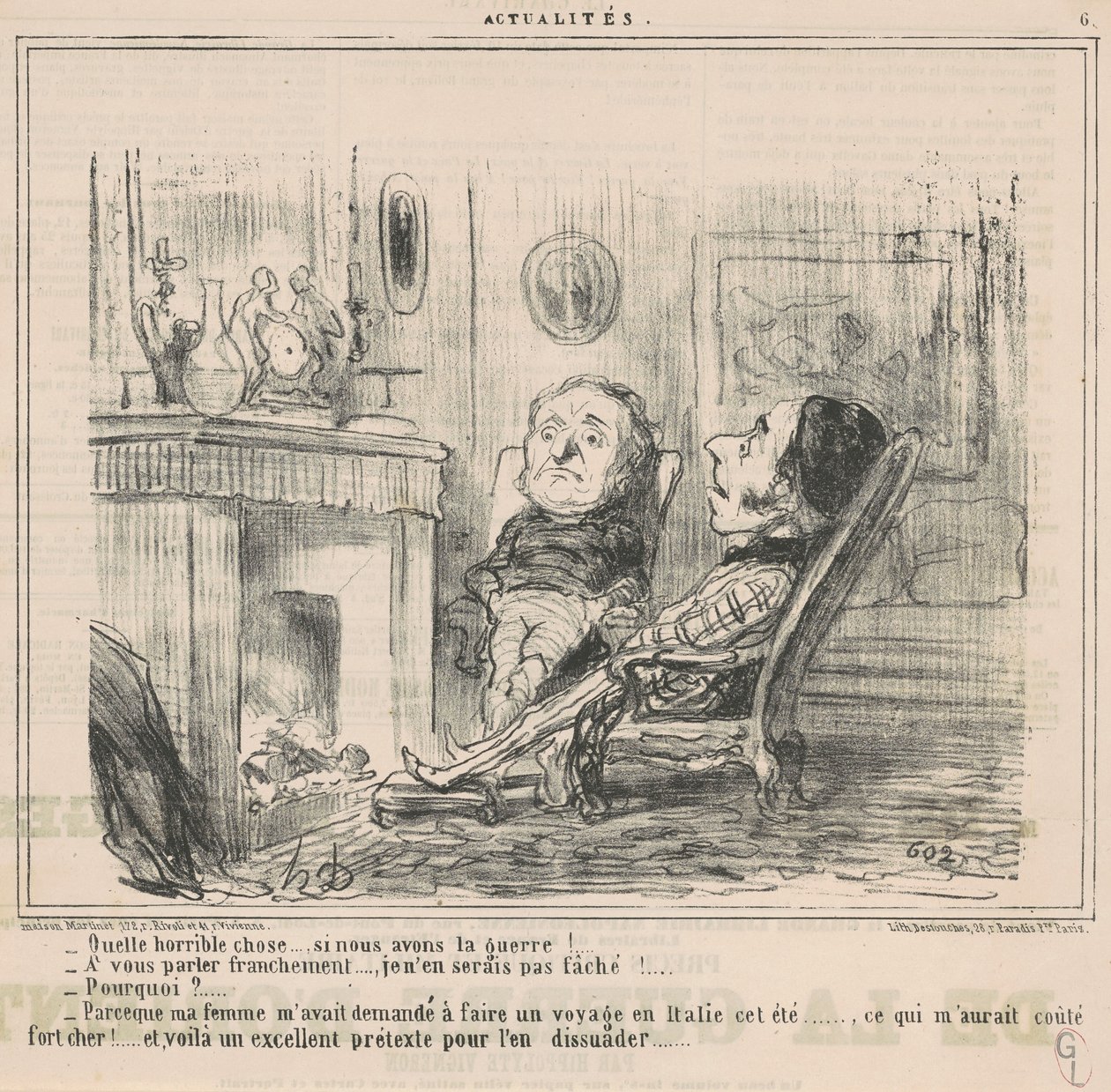 For en forferdelig ting ... hvis vi har krig! ... av Honoré Daumier