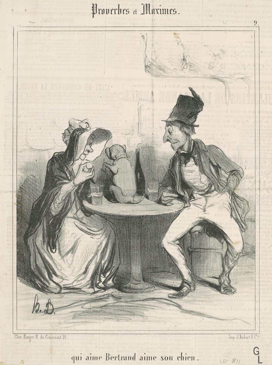 Den som elsker Bertrand elsker hunden sin av Honoré Daumier