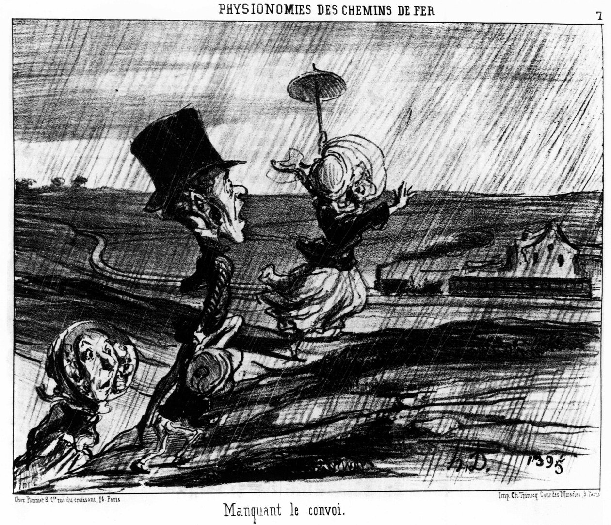 Jernbanefysiognomier. Mangler konvoien: serie tegneserier på jernbanene til Honore Daumier (1808-1879). “Charivari” av Honoré Daumier