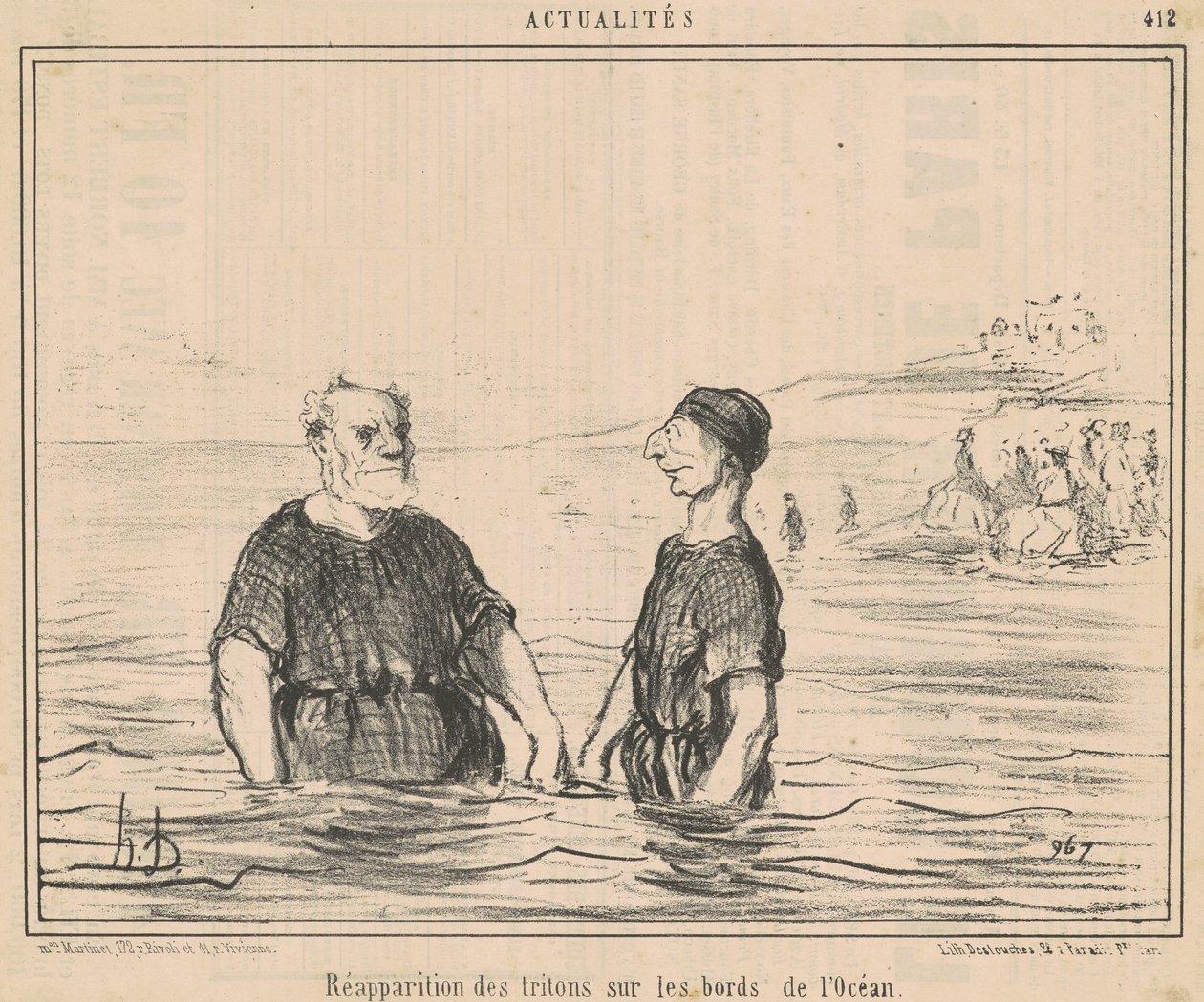 Gjenopptreden av salamander ... fra havet av Honoré Daumier