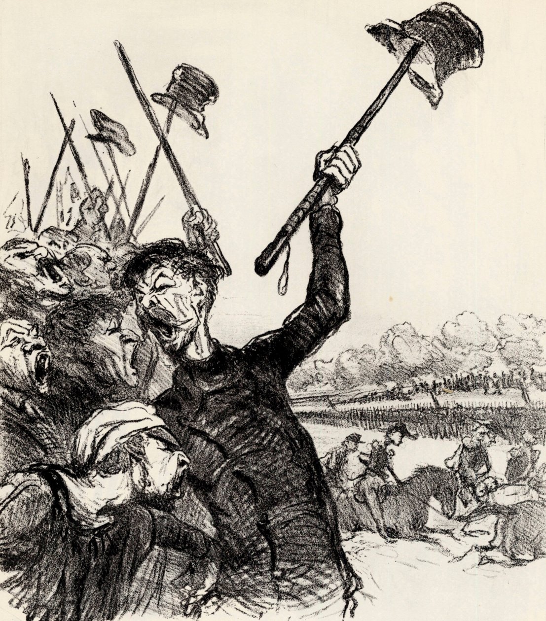 Ratapoil og hans stab: Lenge leve keiseren!, 1851. av Honoré Daumier