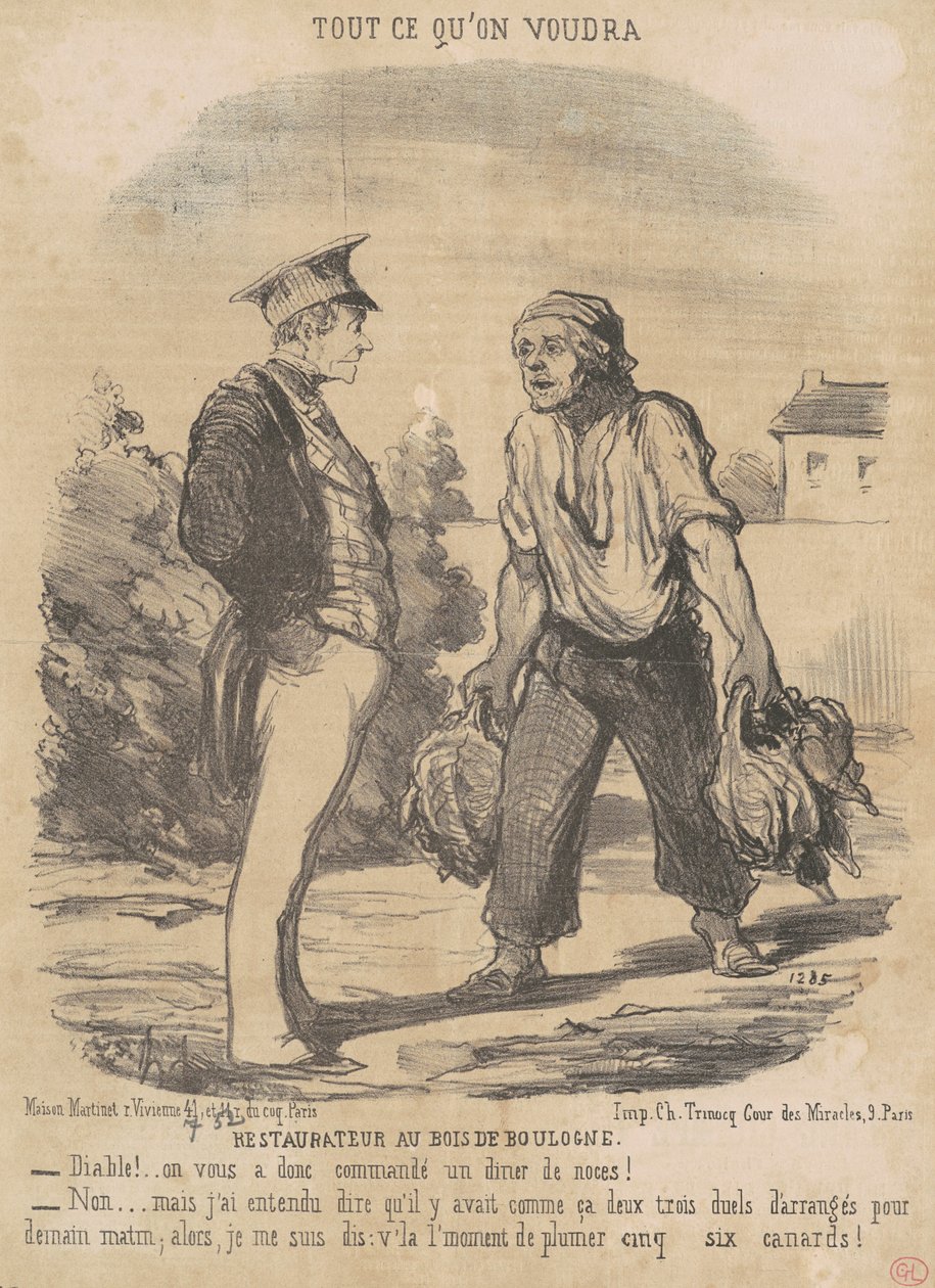 Restauratør i Bois de Boulogne av Honoré Daumier