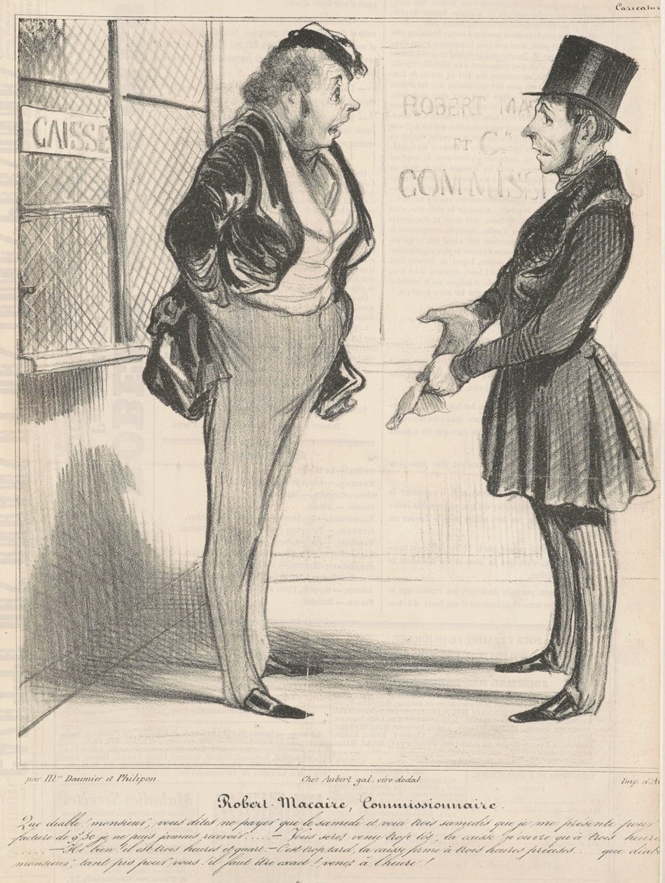 Robert Macaire-kommissær av Honoré Daumier