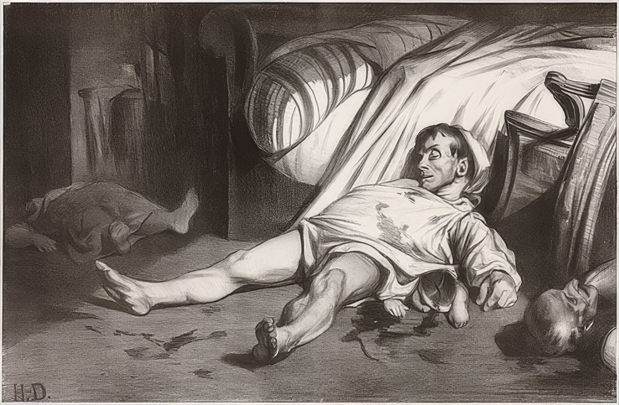 Rue Transnonain, 15. april 1834. 1834 av Honoré Daumier