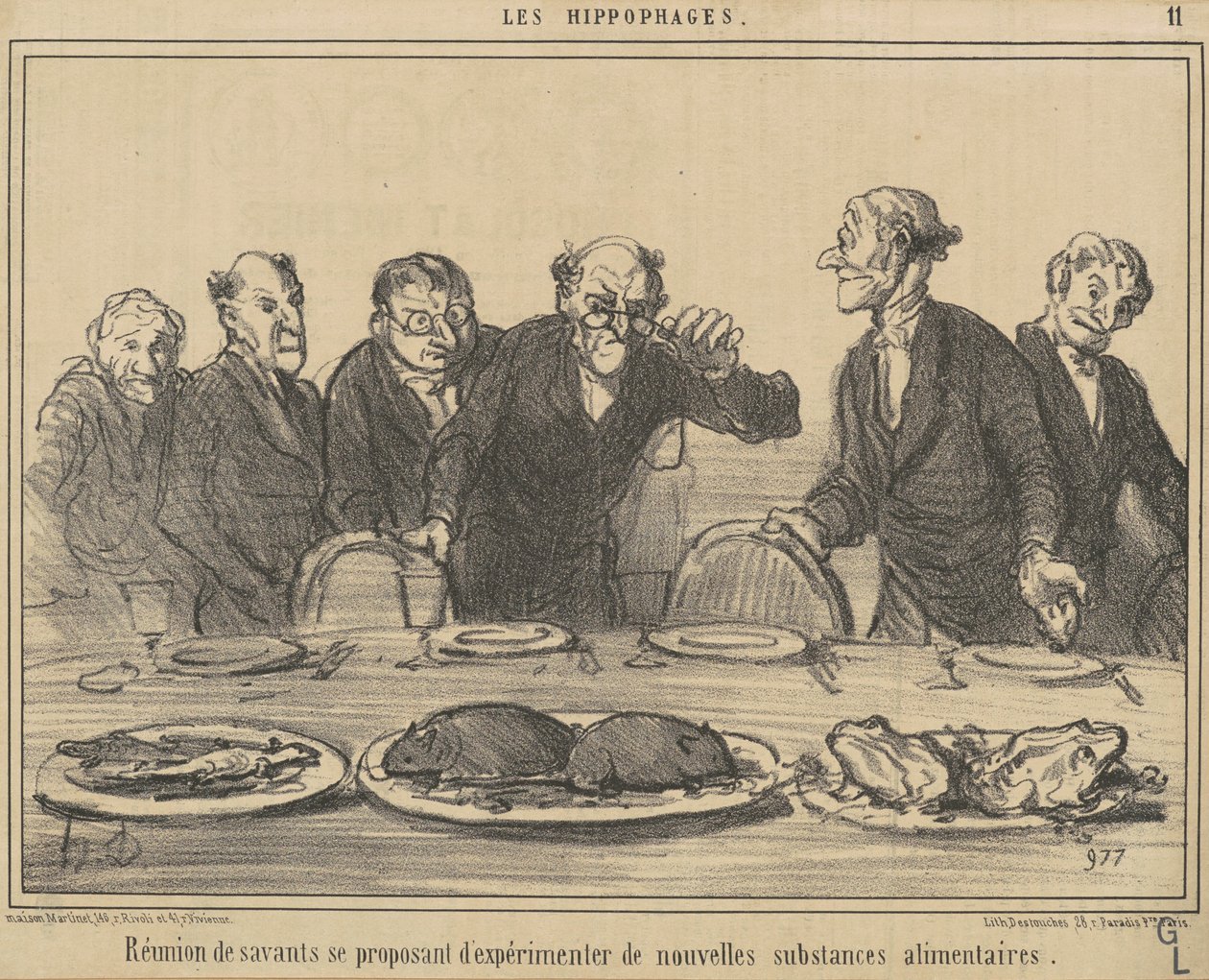 Møte med forskere som foreslår... av Honoré Daumier