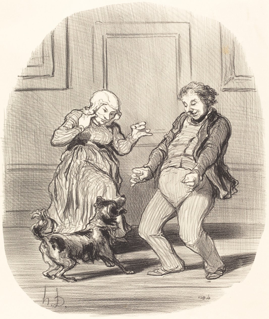 Fryder seg... på slutten av hetebølgen av Honoré Daumier