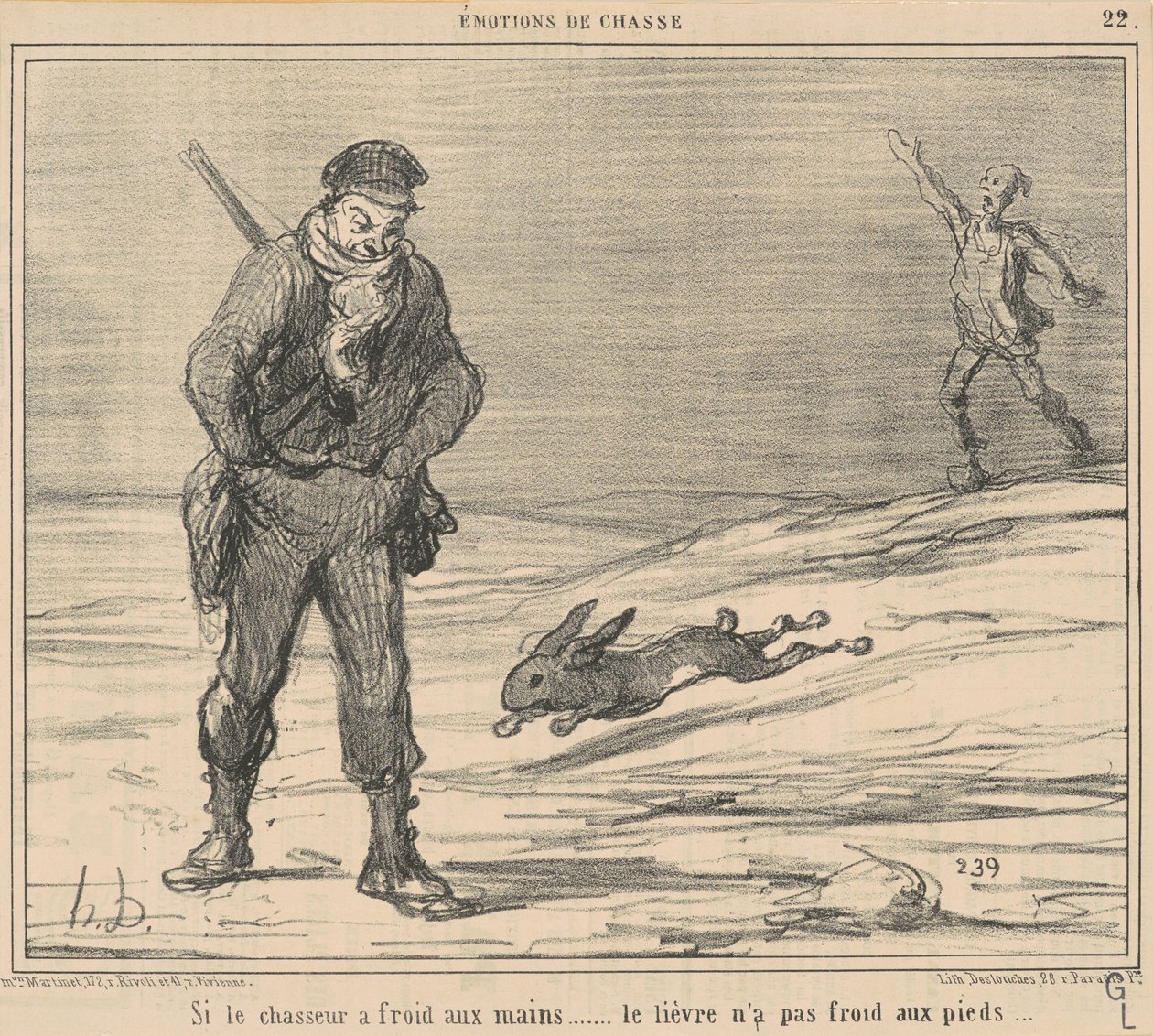 Hvis jegeren er kald... er haren ikke kald... av Honoré Daumier