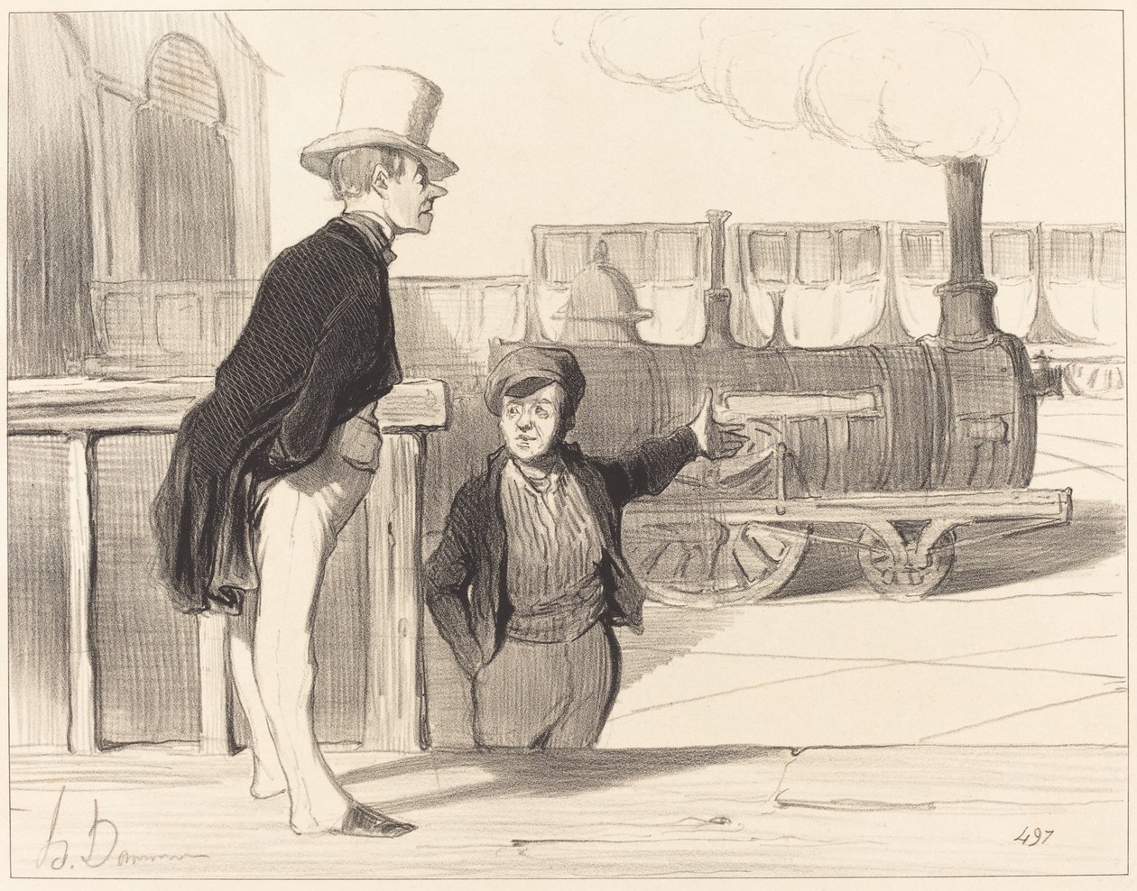 Hvis maskinen min er bra? Jeg tror det... av Honoré Daumier