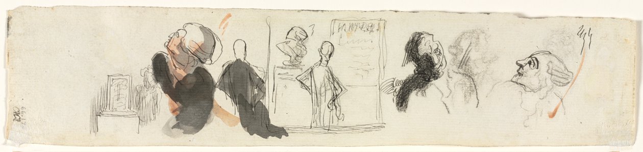 Skisser av forskjellige figurer (verso) av Honoré Daumier