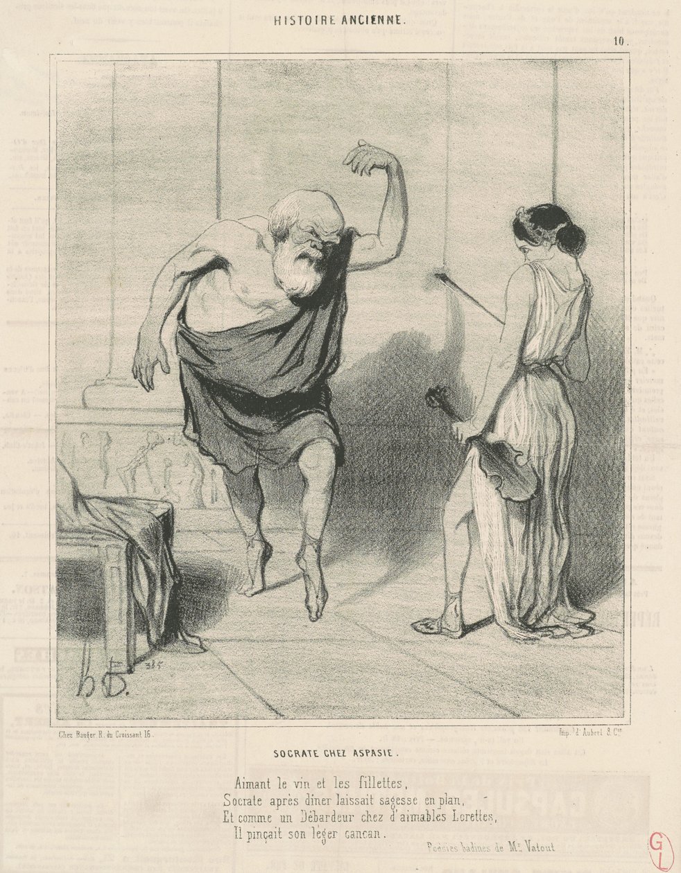 Sokrates i Aspasia av Honoré Daumier