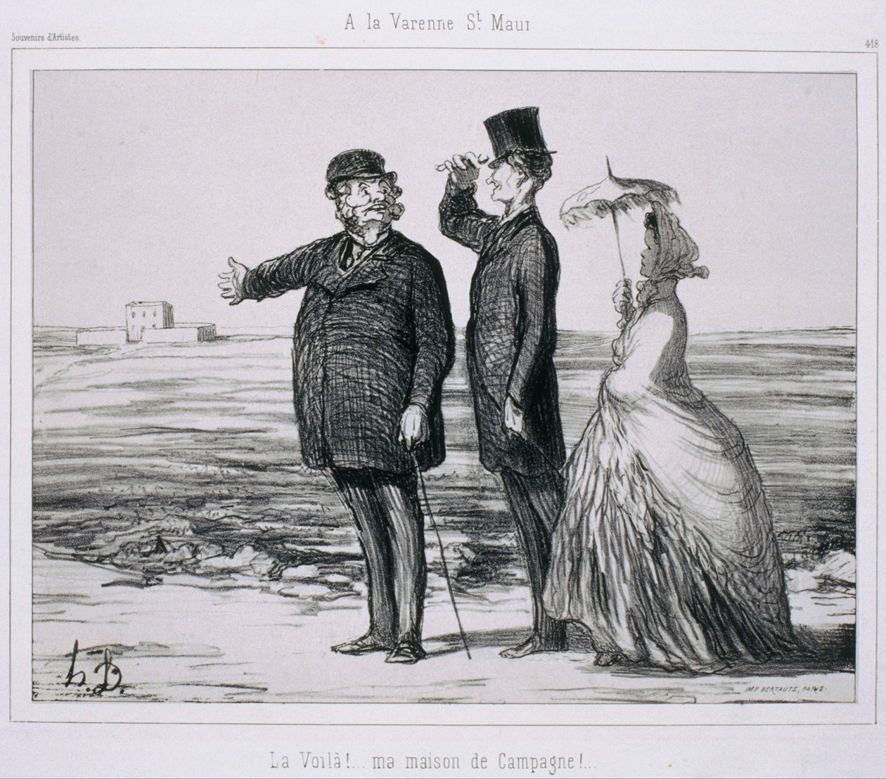 Suvenir av kunstnere- På La Varenne-Saint-Maur av Honoré Daumier