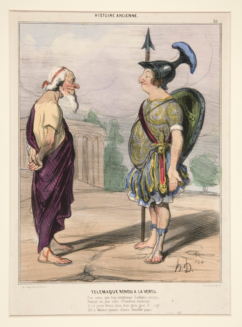 Telemachus kom tilbake til dyden. Hans hjerte, som altfor lenge Eucharis okkuperte av Honoré Daumier