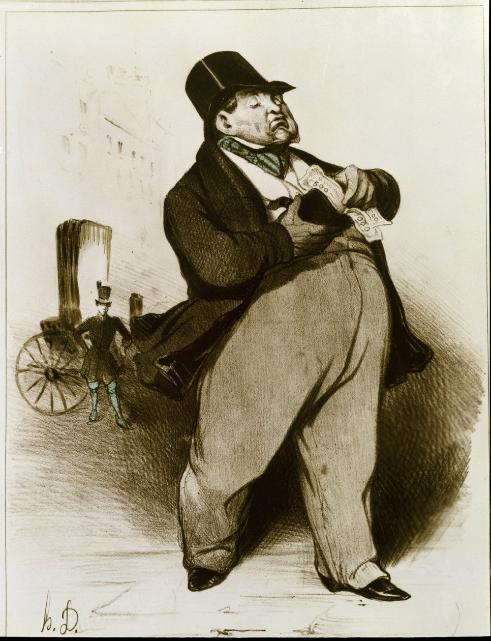 Bankmannen - Litografi av Honoré Daumier