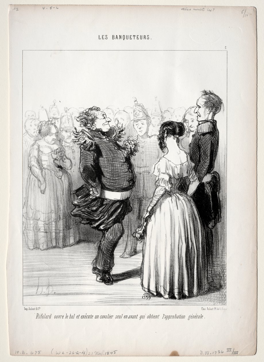 The Banqueters, plate 5: Rifolard åpner ballen av Honoré Daumier