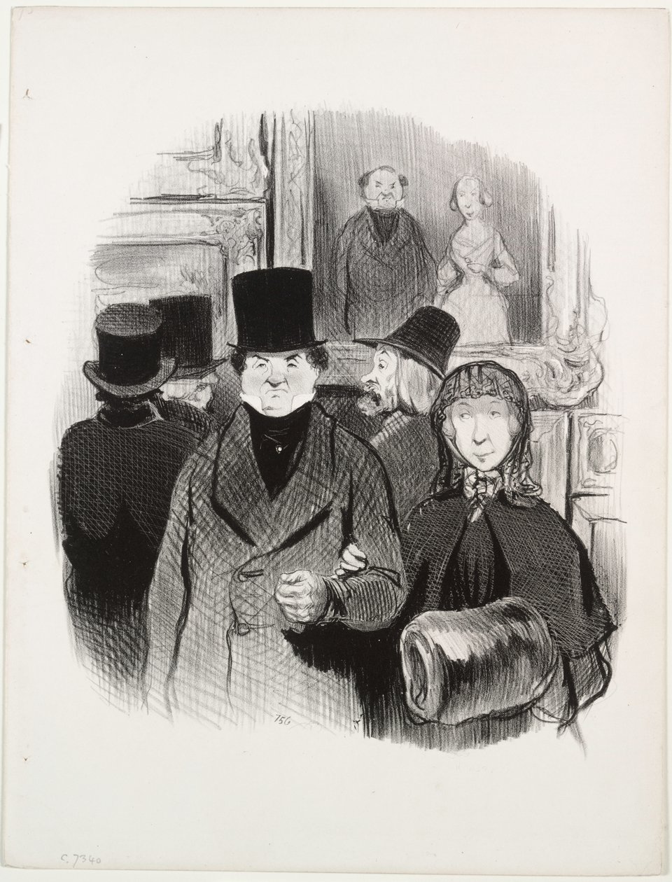 Livets vakre dager, plate 59: Når ens portrett er på Salongen av Honoré Daumier