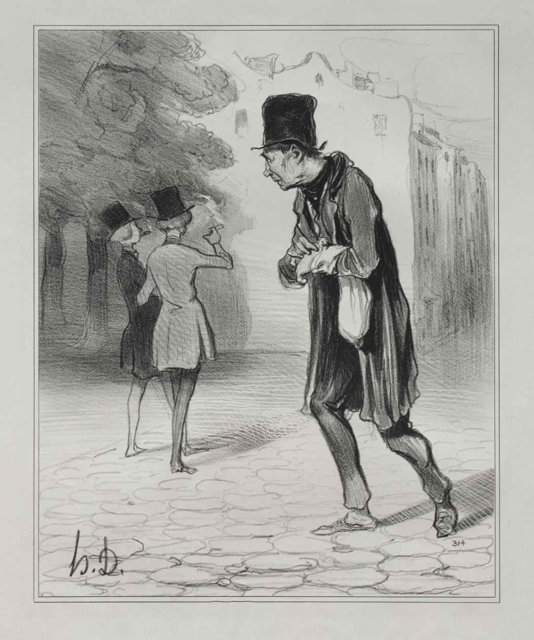 The Bohemians of Paris, plate 4: The Collector of Cigar Stubs, 5. desember 1841. av Honoré Daumier