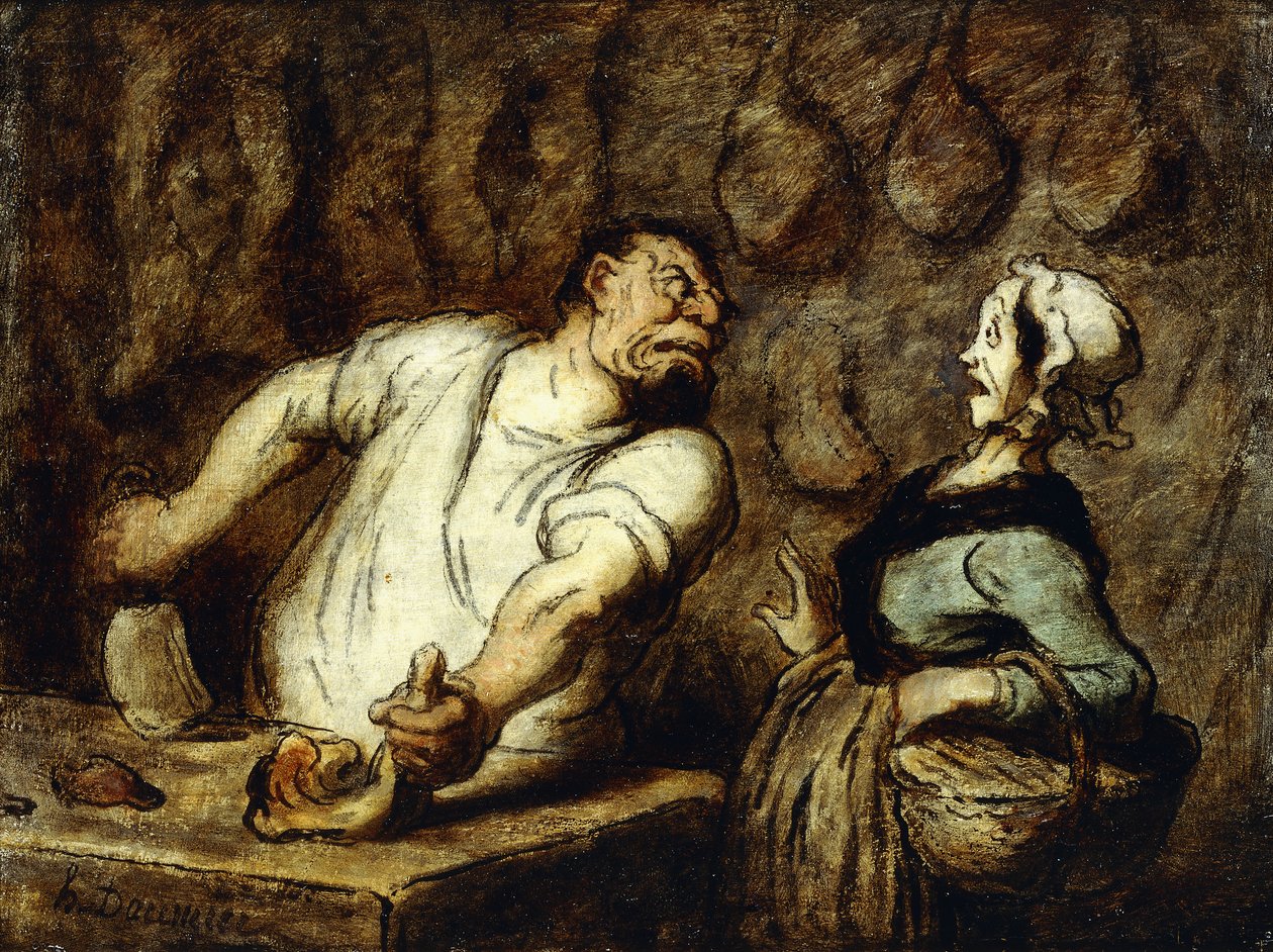Slakteren på Montmartre-markedet, 1857-58 av Honoré Daumier