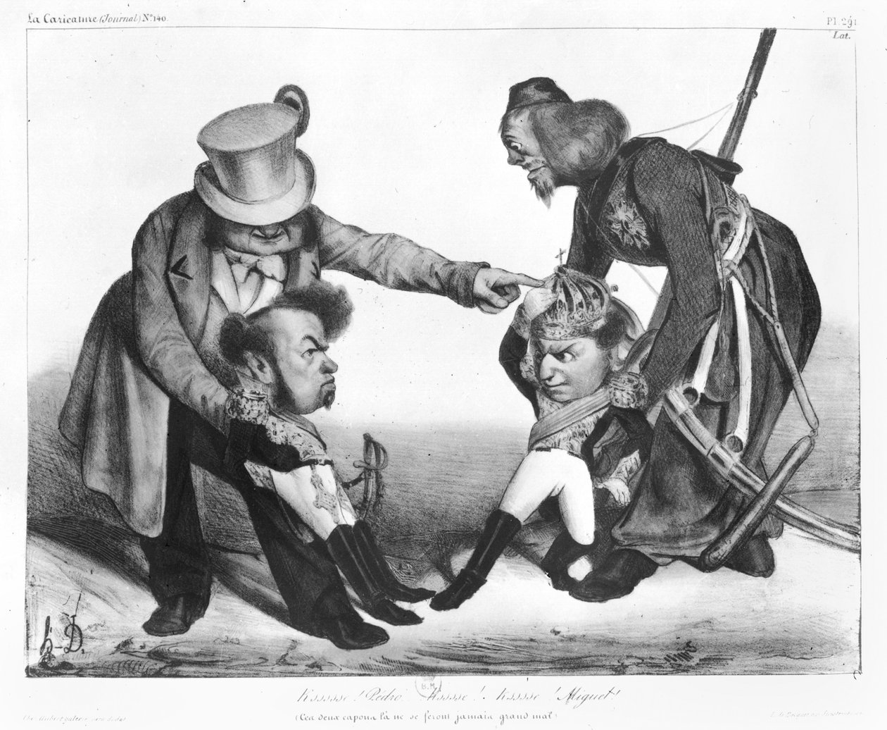 Borgerkrigen i Portugal bringer i konflikt Pedro I (1798-1834) keiser av Brasil og konge av Portugal og Dom Miguel (1802-66), fra 
