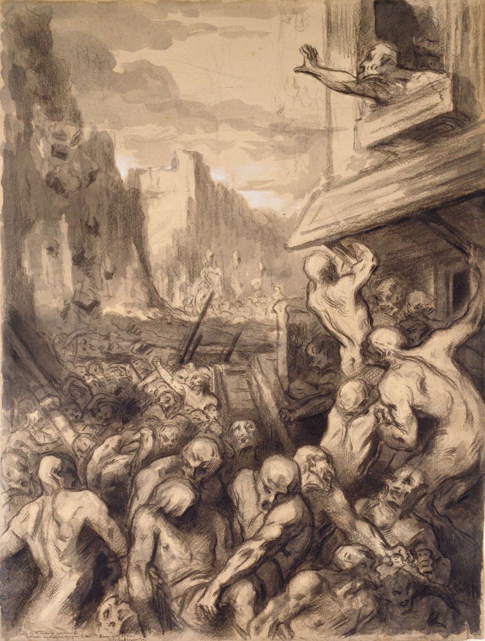 The Destruction of a City, midten av 1800-tallet av Honoré Daumier