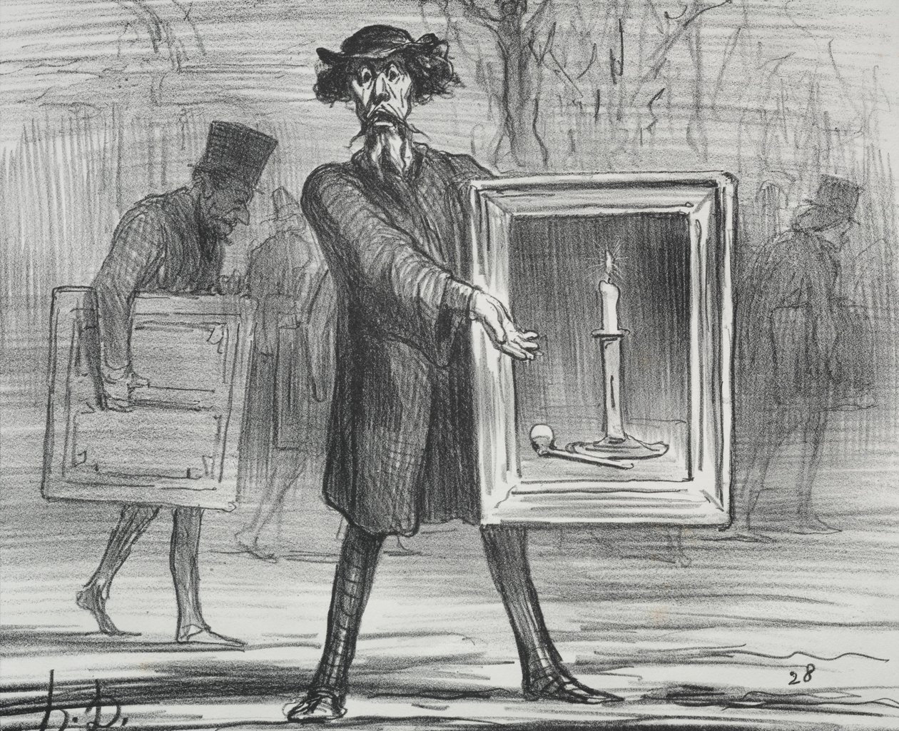 Utstillingen av 1859 plate 1: De har nektet dette, Ignoramusene!, 1859. av Honoré Daumier
