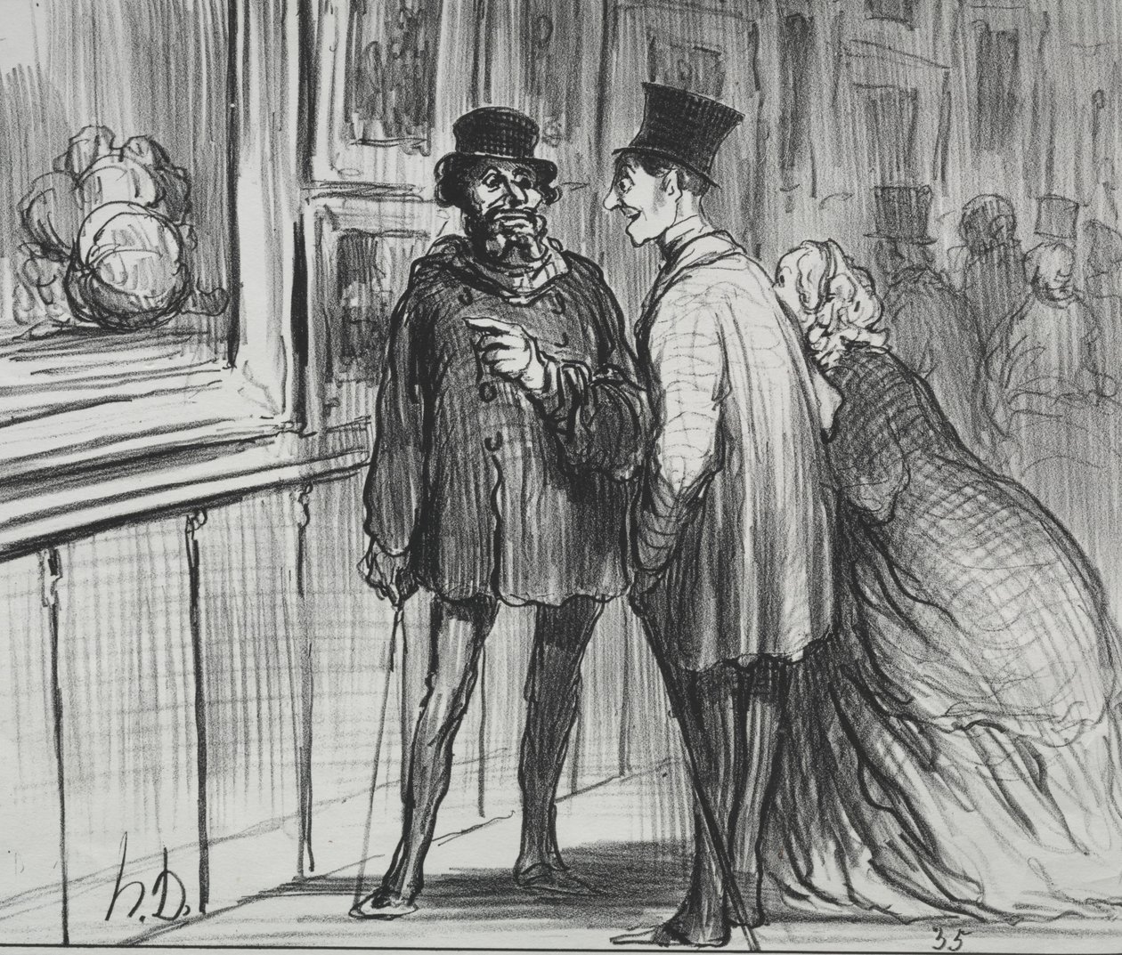 Utstillingen av 1859 plate 8: Maleren som hadde et maleri nektet..., 1859. av Honoré Daumier