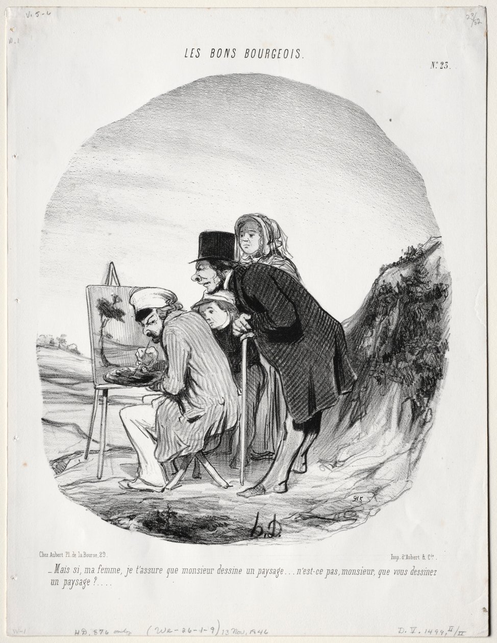 The Good Bourgeois, Plate 23: Men ja, min kjære, jeg forsikrer deg om at denne herren tegner..., 184 av Honoré Daumier