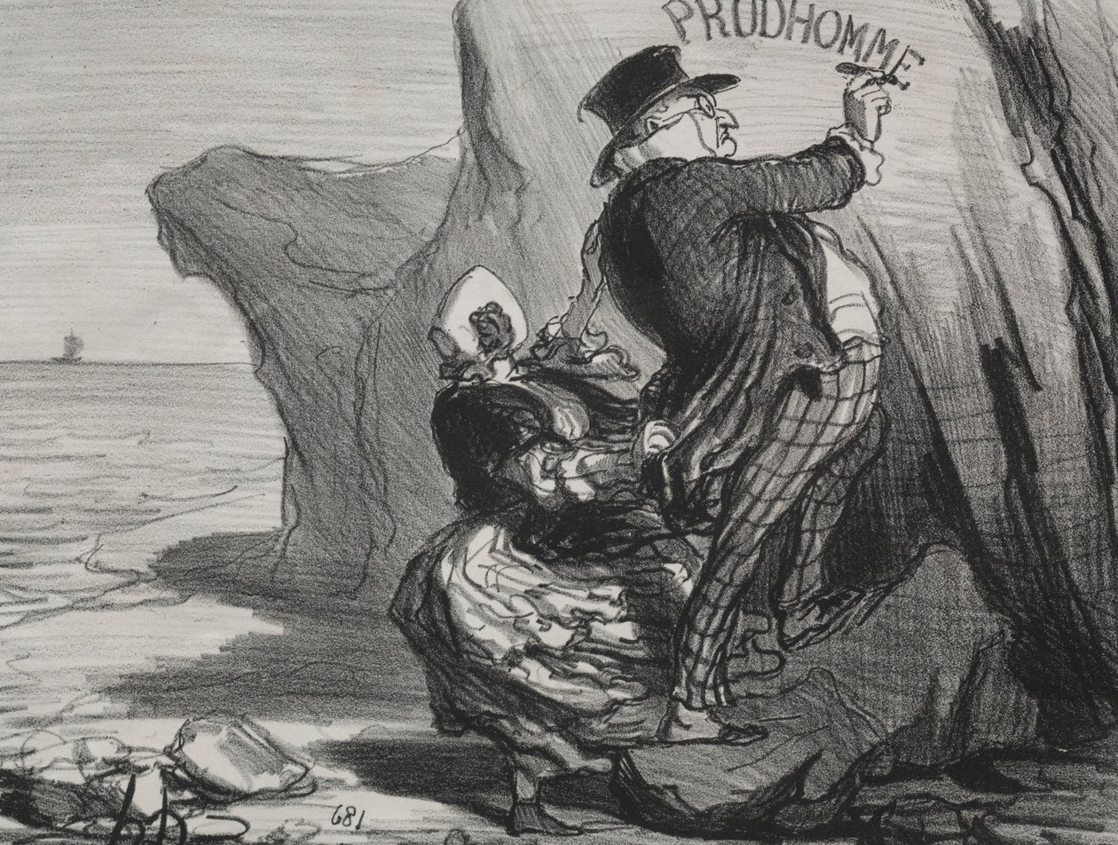 The Good Bourgeois plate 3: Jeg ønsker å forlate et uforgjengelig monument over vårt besøk..., 1854. av Honoré Daumier