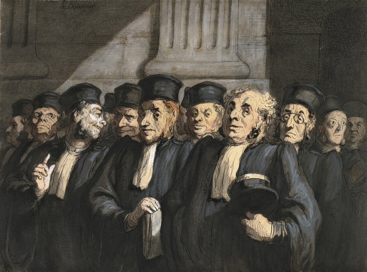 Advokatene for påtalemyndigheten, tidlig på 1860-tallet av Honoré Daumier