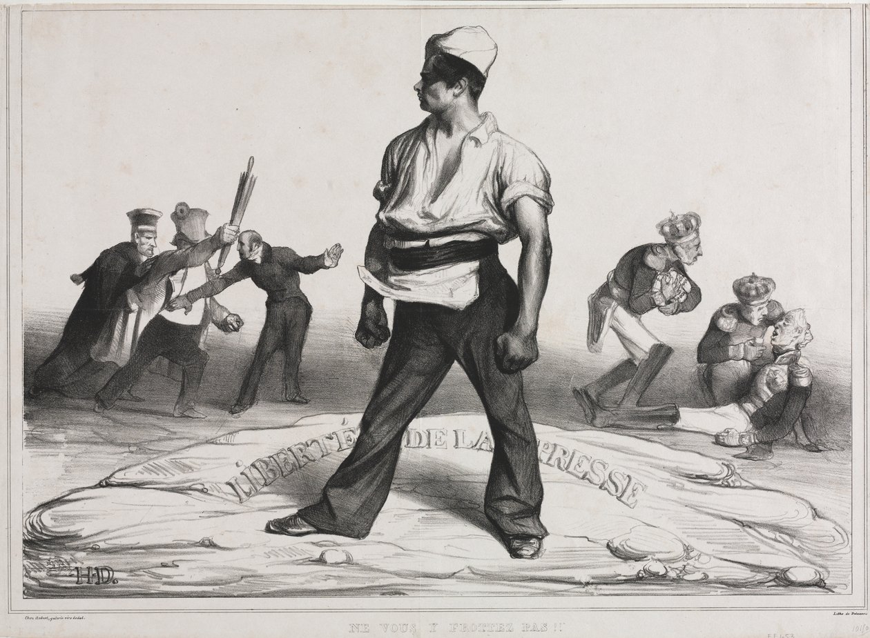 Månedsforeningen (plate 20): Ikke bland deg inn i det! av Honoré Daumier