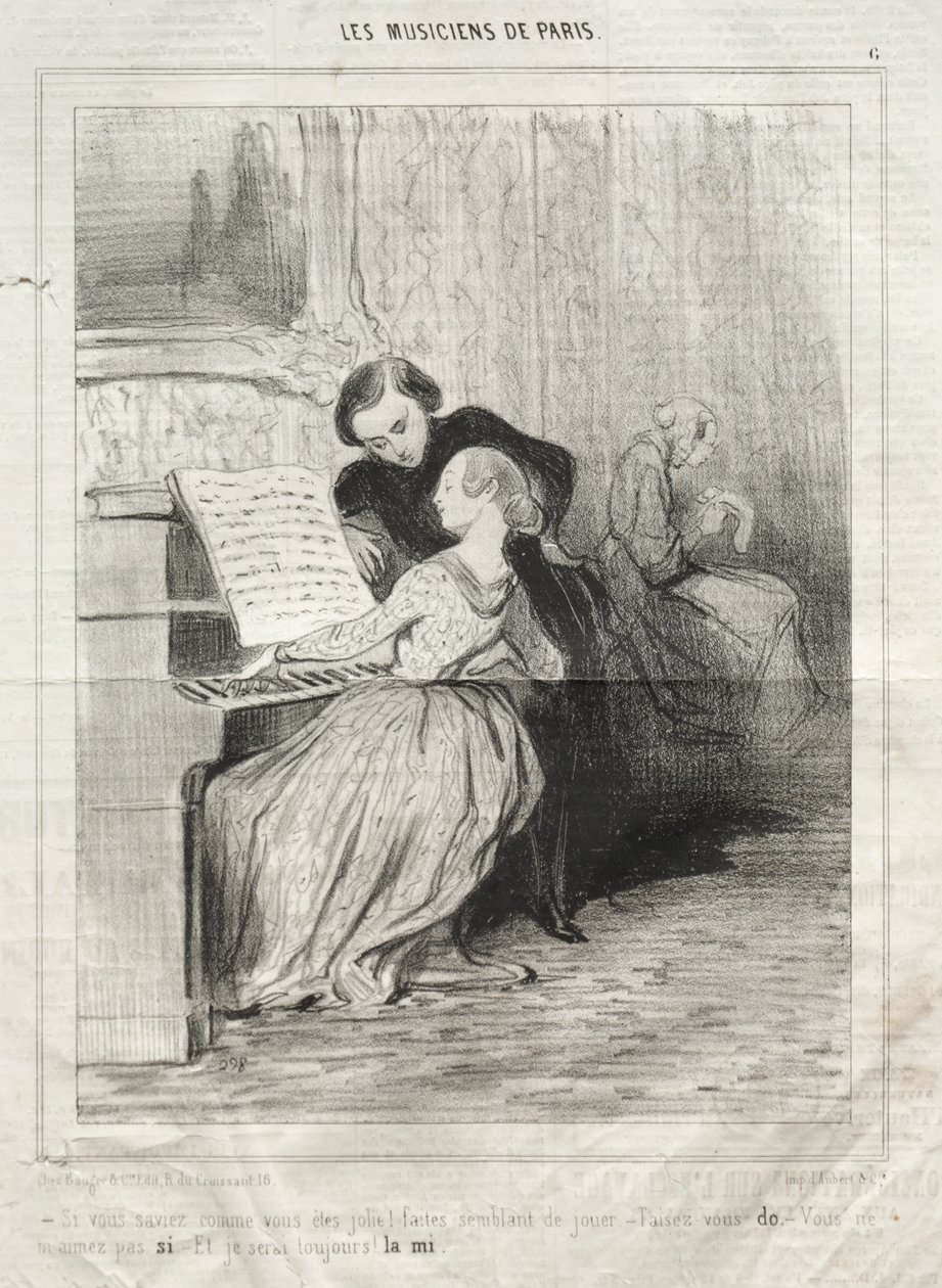 The Musicians of Paris, plate 6: Hvis du visste hvor pen du er! av Honoré Daumier