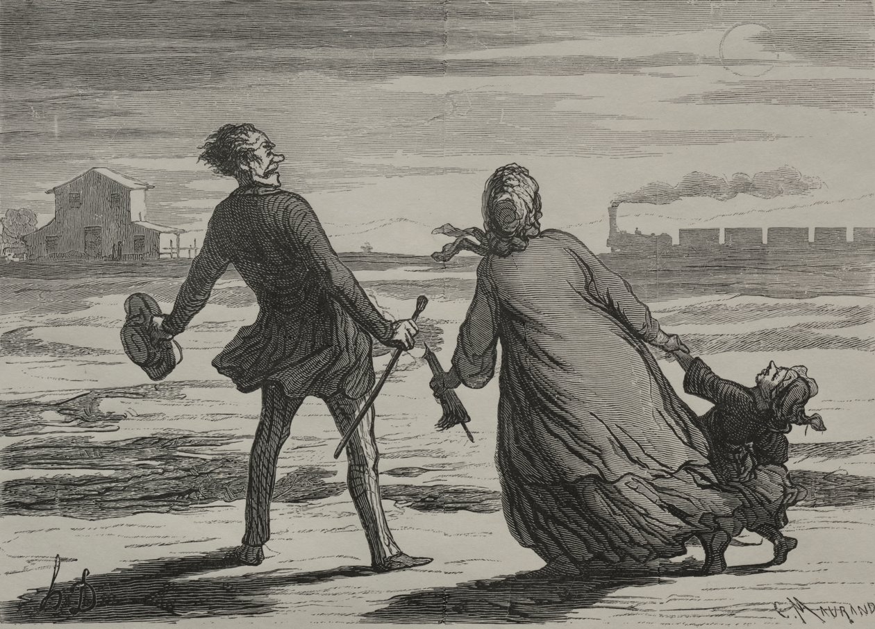 Jernbanen: For sent av Honoré Daumier